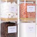 TIPGO 27oz Glass Food Storage Jars Set of 4,Clear Glass Storage Containers with Bamboo Lids,Pantry Organization Jar, Spice, Coffee and Sugar Container, Small Canister Set for Kitchen