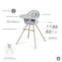 Maxi-Cosi Moa 8-in-1 High Chairs for Babies and Toddlers, Machine Washable Infant High Chair, Compact, Convertible High Chair Lightweight Design, Classic Slate
