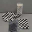 144 Piece Race Car Birthday Party Supplies, Serves 24 Guests Disposable Checkered Flag Plates, Cocktail Napkins, Cups, Cutlery, Bulk Pack Tableware for Party Decorations