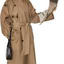 Oversized Long Women’s Trench Coats Double-Breasted Duster Coat Windbreaker Overcoat for Women Spring Fall Outerwear (Beige, L)