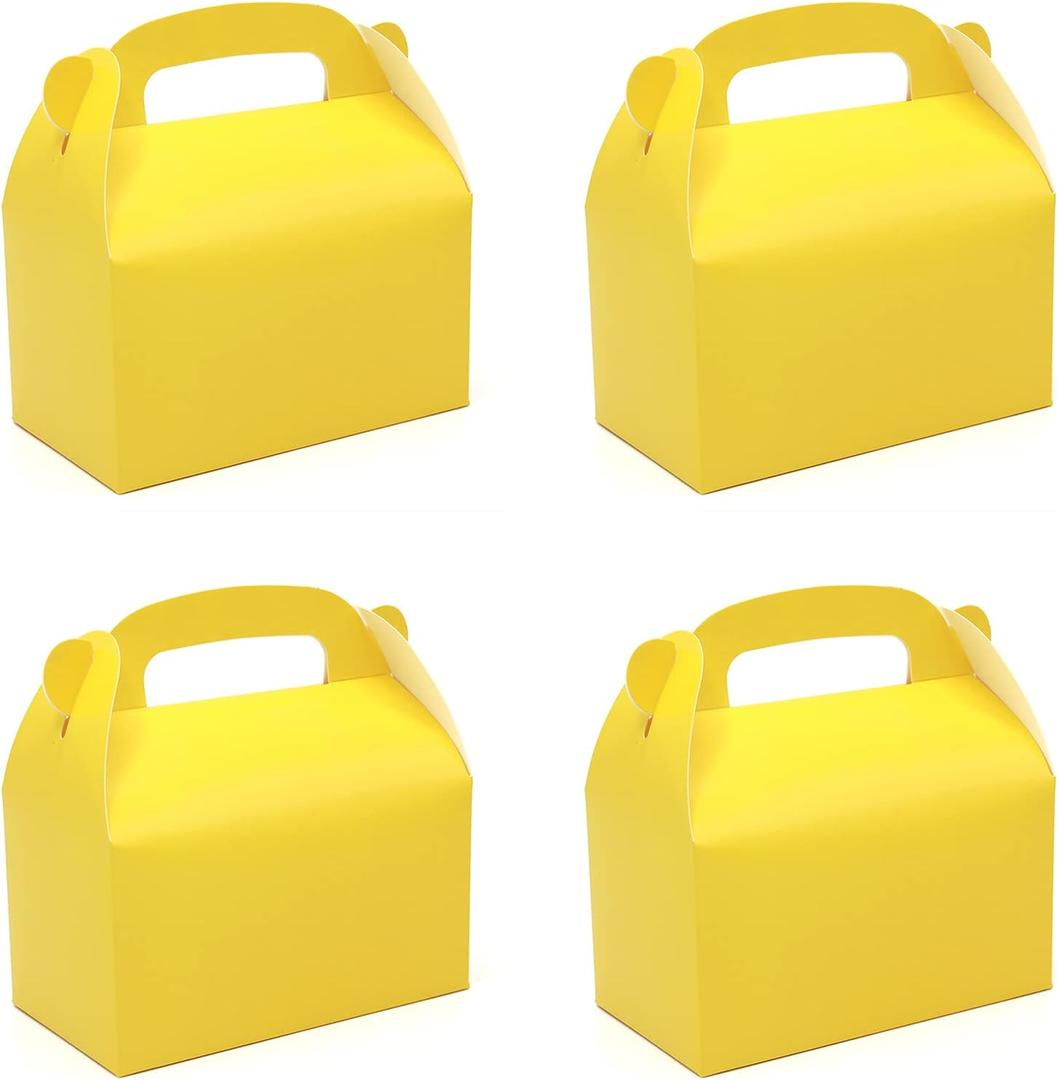 30-Pack Yellow Party Favor Treat Boxes Goodie Candy Gable Box, 30 Count