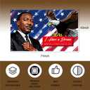MLK Day Banner Backdrop, I Have A Dream Inspirational Quote Design, 71 x 43 Inches, Indoor Decorative Banner for Home, Classroom, Office (Blue and Red 02)