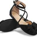 Girls Dress Shoes Flats: Little Kid Princess Wedding Party Ballet Flat - School Shoe for Girl (6 Big Kid, Black)