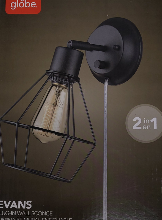 Globe Evans Plug-In Wall Sconce