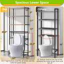 Over-The-Toilet Storage Shelf,4-Tier Bathroom Organizer Cabinet Rack And Storage Over Toilet With Shelf Waterproof Feet Pad And Basket,Multifunctional Space Saver Freestanding Bathroom ShelvesBrown