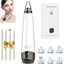 2026 Pore Vacuum, USB Rechargeable Blackhead Remover Vacuum,3 Levels Adjustable Pore Vacuum Blackhead Remover, with 6 Suction Power Probe,4 Golden Needle face Vacuum Pore Cleanser Kit-White