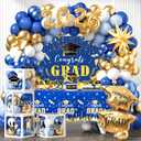 Graduation Party Decorations 2026 Kit, Congrats Grad Class Of 2026 Supplies Set, 2026 High School College Graduation Decorations, Graduate Backdrop Tablecloth Balloon Garland Boxes (Blue)