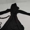 Womens Renaissance Vintage Hooded Costume Dress Lace Up Robe High Waist Dress with Thumb Hole (Small, Black)