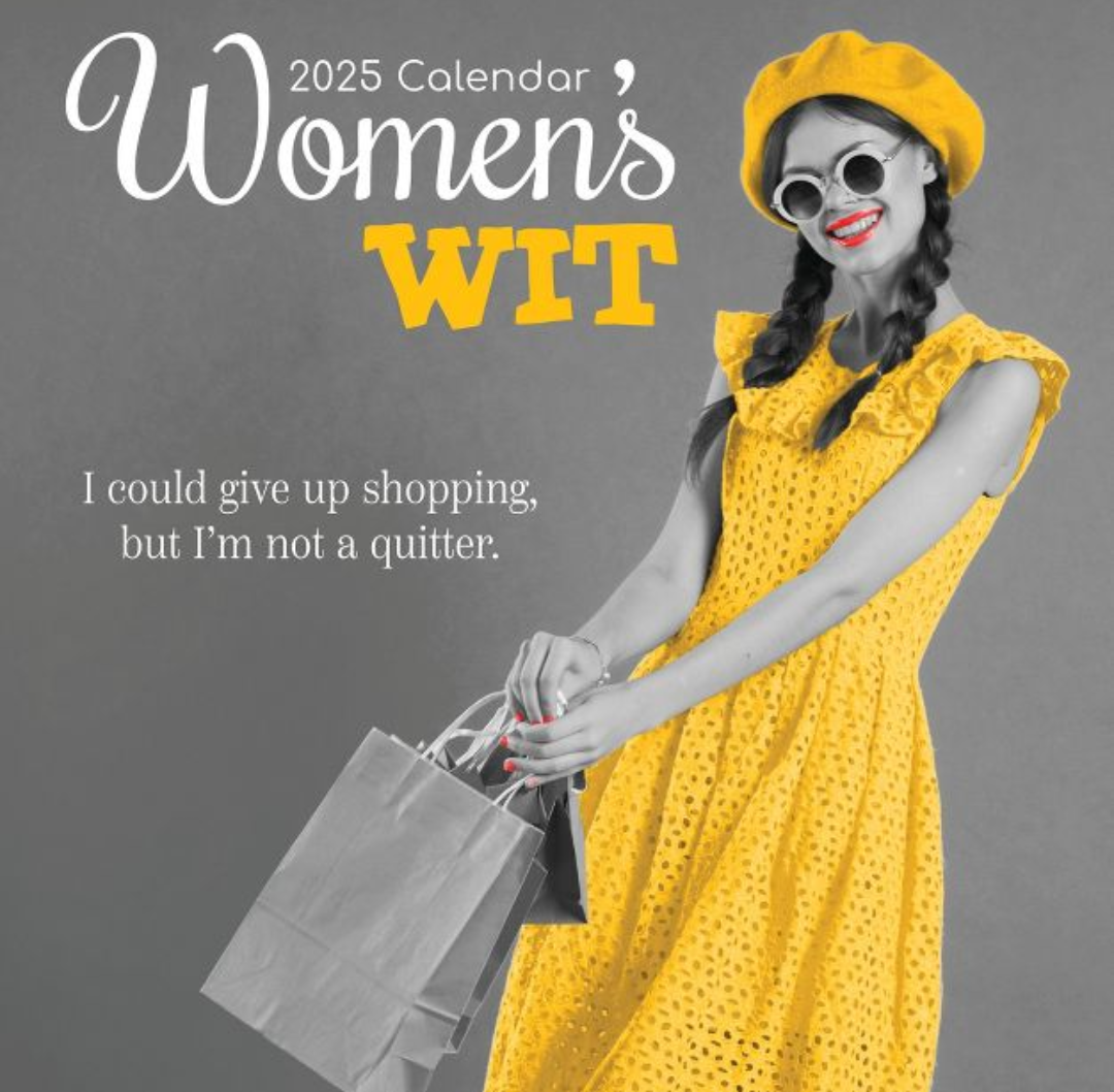 The Gifted Stationery 2025 Square Wall Calendar, Women's Wit, 16-Month Funny Corner Theme with 180 Reminder Stickers (12 x 12 In)