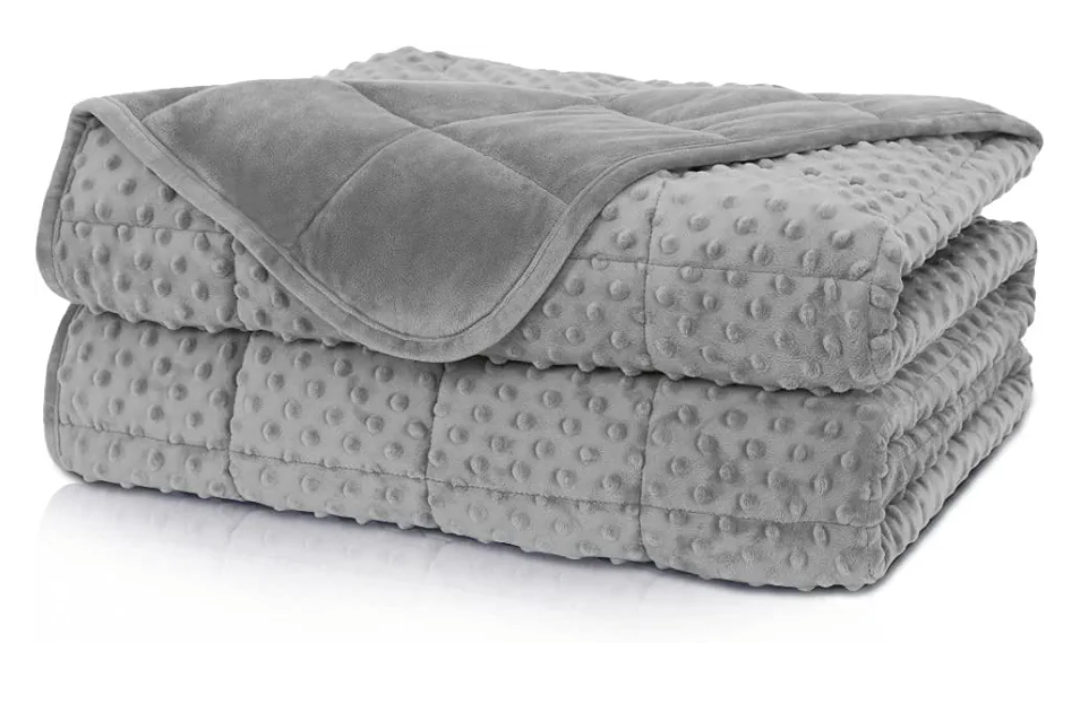 Huloo Sleep Weighted Blanket Queen 15lbs for Adult(60"×80",Gray) Breathable Soft Minky Weighted Throw Blanket for All Season,Heavy Blanket with Premium Glass Beads