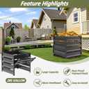 Compost Bin Outdoor - 285 Gallon Composter with Rust-Proof Coating, Painted Finish, Large Compost Bin for Producing Fertilizer from Kitchen Waste and Fallen LeavesMetal