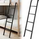 JY PERFORMANCE RV Bunk Bed Ladder, 55 Inch Anti-Slip Bunk Ladder, Heavy Duty 330 lbs Max Capacity, Extra Wide Foot Steps, Integrated Hooks for Camper Motorhome Trailer, Black