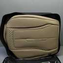 Coverado Car Seat Cover Full Set, Beige Seat Covers Front Seats Back Seat Covers, Nappa Leather Waterproof, Car Seat Cushion, Car Seat Protector Universal Fit Most Cars
