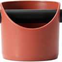 Coffee Knock Box, 4.6 in, Barista Style Espresso Grounds Knock Box, Removable Plastic Knock Rod, Non-Slip Base, Espresso Maker Accessory (Caramel)