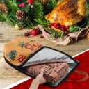 1 Pack 21in Christmas BBQ Blanket for Resting Meat Christmas Insulated Meat Resting Bag for Brisket Steaks Turkey, Pork, Xmas Gift for Dad, Husband, BBQ Lovers, Grill Accessories