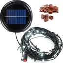 Yescom 30 LED Solar String Light Cool White for 6-Rib 8 ft 9 ft Outdoor Patio Wooden Umbrella with Plastic Clips