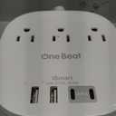 Flat Plug Power Strip, 6ft Ultra Flat Extension Cord - 3 Outlets 4 USB Ports (2 USB C) 22.5W/4.5A Desktop Charging Station, Power Strip No Surge Protection for Cruise Ship, Dorm Room Travel Essentials (White)