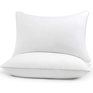 HIMOON Bed Pillows for Sleeping 2 Pack,Standard Size Cooling Pillows Set of 2,Top-end Microfiber Cover for Side Stomach Back Sleepers (Gray)