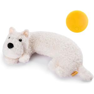 Heartbeat Toy for Dog Anxiety Relief and Calming Aid, Stuffed Animal for Puppy Sleep Aid Crate Training, Comfort Toy for Puppy Essential, White