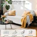 Hokway Chenille Couch Covers Washable for Dogs, Non-Slip Pet Sofa Cover Furniture Protector, Reversible Sofa Slipcovers with Tassels(Light Grey,71x150inch)