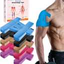 Precut Kinesiology Tape for Shoulder, 10 Pcs - Shoulder Support & Stability, Shoulder Pain Relief Athletic Tape - Waterproof & Elastic, Breathable Hypoallergenic Latex-Free Tape, Blue