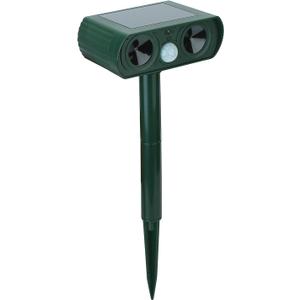 Ultrasonic Animal Repeller Solar Powered Motion Sensor Repellent IPX4 Waterproof Outdoor for Farm Garden Yard Repelling Deer Raccoon Cat Dog Rabbit Squirrel Bird
