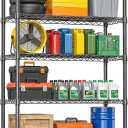 IZEUK 5-Tier Heavy Duty Metal Storage Shelving Unit, Adjustable Steel Wire Rack Shelf Organizer for Garage, Kitchen, Basement, Laundry, Office(Black, 17.7" D x 47.2" W x 72.3" H, 1750 lbs Capacity)