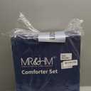 MR&HM Satin Comforter Queen 7 Pieces - Luxurious Pinch Pleat Bedding Set with Comforter, Flat Sheet, Fitted Sheet, Pillowcases & Shams, Super Silky Soft Bed Set for All Season (Queen, Champagne)