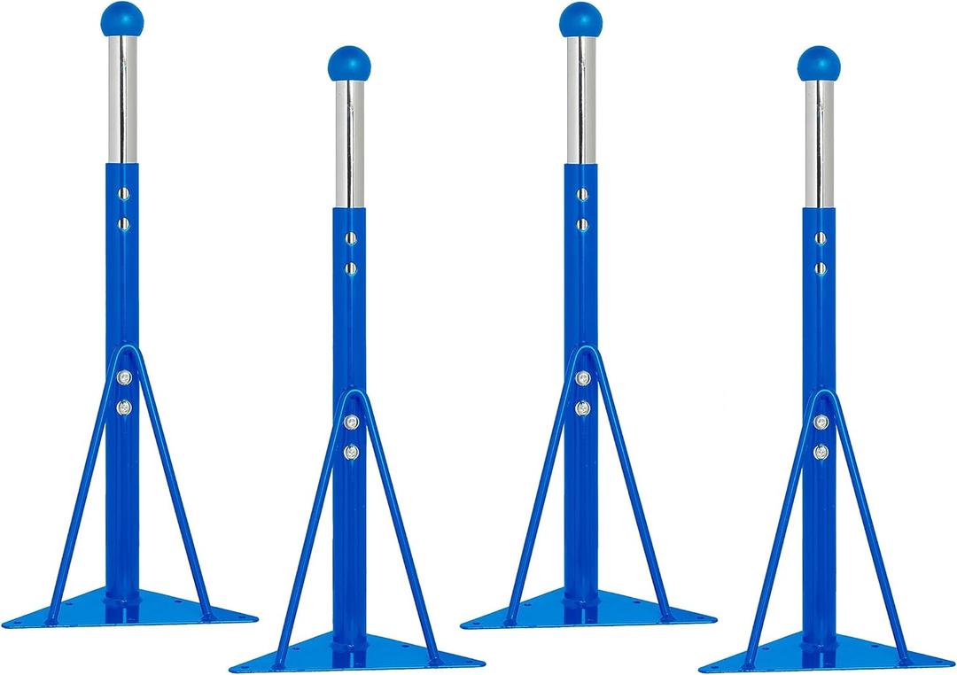 Factory Direct Partners Replacement Standard Ball Glide Table Legs for FDP Activity Tables, Adjustable Height 19-30 inches, Includes Legs and Hardware ONLY (4-Pack) - Blue, 11023-BL