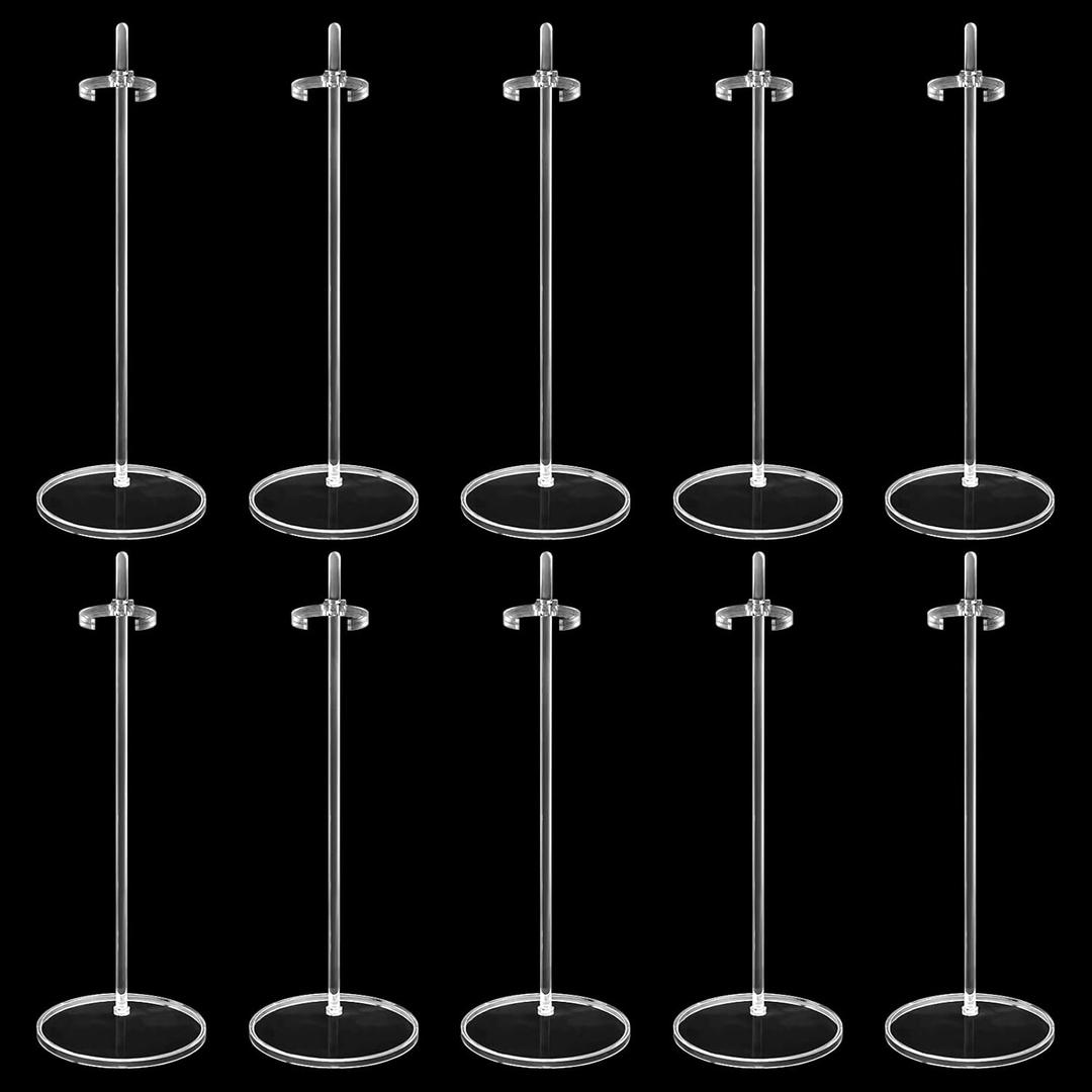Dxhycc 10 Pcs Acrylic Doll Stands Display Holder for 11" to 13" Dolls Mini Display Holder