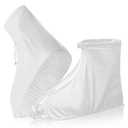 Waterproof Shoe Covers,Rain Shoe Covers for Men Women,Lightweight Reusable Non-Slip Rain Boot Overshoes with Zipper,PVC Rubber Sole for Walking Dog Hiking Work Commute Clear XXL