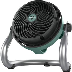 Vornado EXO51 Small Heavy Duty Air Circulator, 3-Speed High Velocity Shop Fan, Dustproof and Water-Resistant Powerful Motor, Industrial High Impact Case, Green