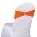 SINSSOWL 50 Pack Spandex Orange Chair Sashes for Wedding Stretch Chairs Bows Bands with Slider Buckles for Party Birthday Feast Banquet Restaurant Halloween Christmas Events Decorations