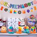 Family Game Night Party Decorations Game on Birthday Party Decor Supplies Includes Happy Birthday Banner Hanging Swirls Honeycomb Centerpiece for Kids Adult Video Chess Card Game Party Supplies Decor