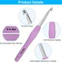 MECHEER Crochet Hooks 12 Sizes Crochet Hook Set, 51 Pack Yarn Crochet Kit for Beginners, Knitting Needles with Ergonomic Handles for Arthritic Hands, Crochet Needle Kit with Blue Case for Crocheters