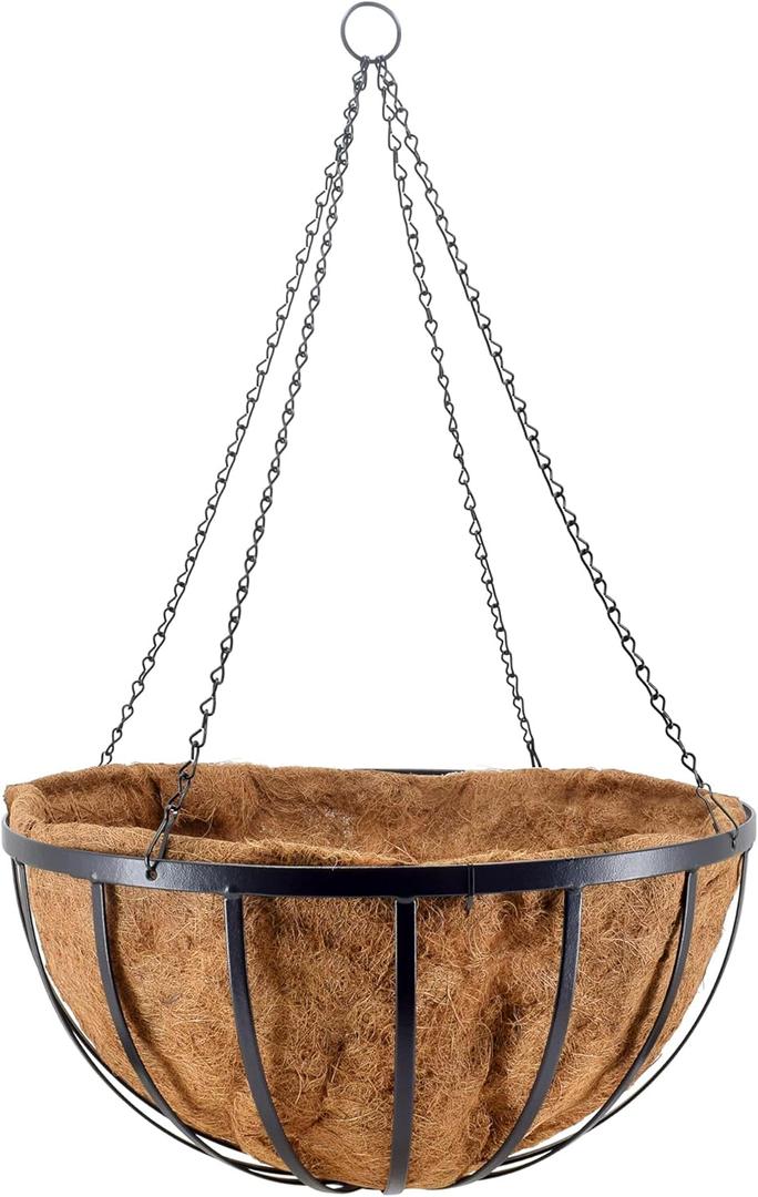Arcadia Garden Products Round Hanging Planter Basket with Coco Liner 24 Inch