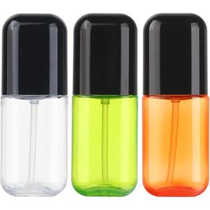 2 x Travel Spray Bottle 3 Pack 2.7oz/80ml Portable Plastic Small Spray Bottles Refillable Mini Spray Bottle Empty Fine Mist Spray Bottles for Makeup Removers, Perfume, Essential Oils Toners Rose Waters