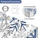 deFouliao Christmas Shower Curtain Blue and Grey Snowflakes Winter Glitter Bathroom Shower Curtain Sets for Winter Holiday New Year Waterproof Fabric with Hooks, 72x72 Inch