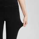 High Waisted Skinny Jeans Stretchy Tummy Control Jegging for Women Pull on Leggings with Pockets (Black, XXL)