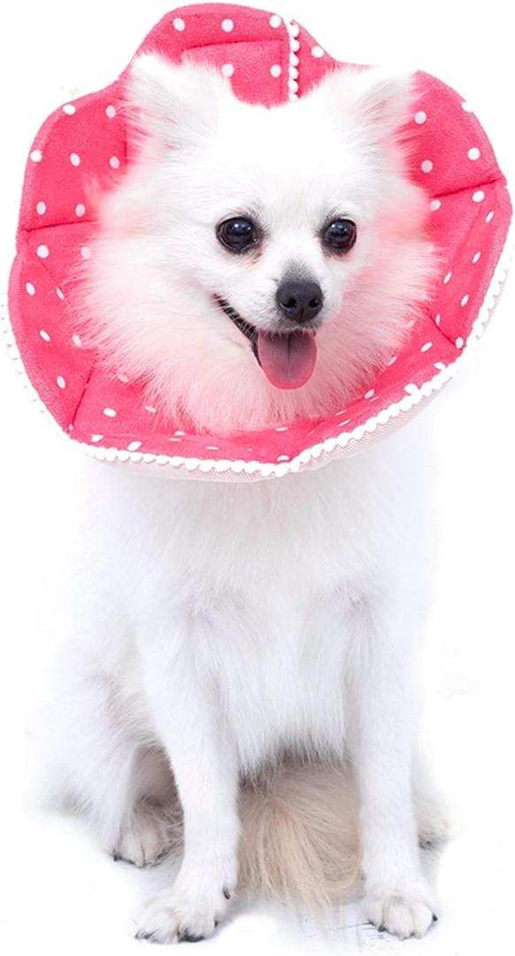 Adjustable Dog Cat Cone,Soft Recovery Cat Cone Collar,Dog Protective Collar for Cats Surgery (Pink, Medium)