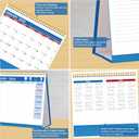 4 x Desk Calendar 2026, Desktop Calendar 2026 Standing flip, 8.5 x 11, Jan 2026 - Dec 2026, Stand Up Calendar with Memo Pages, Large Ruled Blocks, Holidays, Thick Paper, Great for Home, School, Office