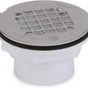 Oatey 42097 101 PS PVC-Solvent Weld Shower Drain with Stainless Steel Strainer, 2-Inch