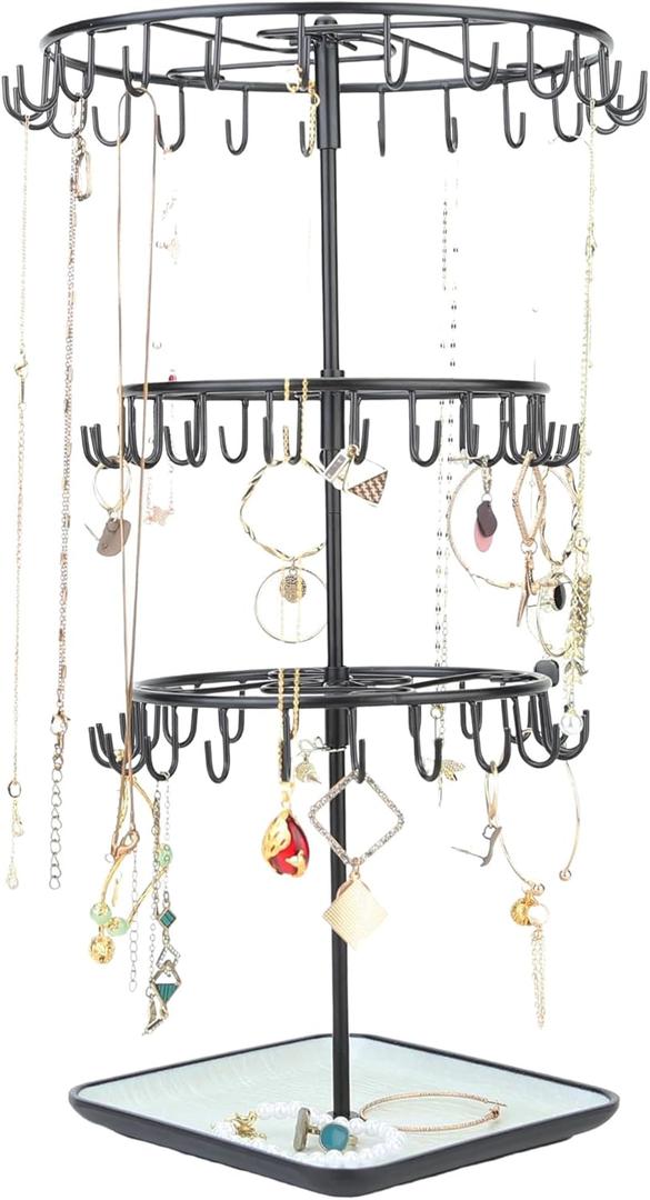 Diridbaz Multi-layer Jewelry Organizer Chic Box Metal Jewelry for Ladies Stylish Storage