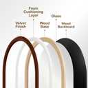 Delma Arched Full Length Mirror, Free Standing Floor Velvet Finish Frame Mirror for Leaning or Hanging, Soft Touch Bedroom & Living Room Decor, Brown