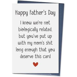 Ithmahco Step Dad Fathers Day Card, Funny Stepdad Gifts from Stepdaughter Stepson, Humorous Card for Stepfather, Bonus Dad, Stepdad Father's Day Gifts, Pack 3