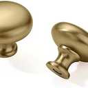 khtumeware 1-1/4" Champagne Bronze Zinc Alloy Cabinet Knobs - Single Hole Center Kitchen Cabinet Pull Hardware for Bedroom. 8 Pack