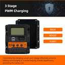 PowMr 10 Amp 12V/24V PWM Solar Charge Controller, Compact Design Solar Controller with Dual USB Output and LCD Display for Lead-Acid Batteries