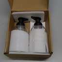 rejomiik Foaming Soap Dispenser Thick Glass Foam for Bathroom or Kitchen Sink, 12.7 oz Clear Pump Bottles for Hand soap, Body Wash, Black 2 Pack