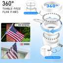 ZMTECH Flag Pole, 6 FT Stainless Steel Flag Poles for Outside House, Residential or Commerical, 1 Inch Tangle Free Flag Pole Kit for American Flag Porch/Boat(Without Bracket, Flag White)