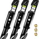 742P05620 High Lift Mower for Cub Cadet ZT2 ZT3 Ultima 60" Deck | 3 Pack 20-9/16" Length Blades with 3 Bolts for 490-110-C187 742-05620 490-110-C188, Compatible with Troy-Bilt MTD Mowers